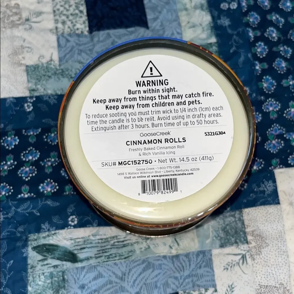 NEW! Goose Creek 3-Wick Pillsbury Cinnamon Rolls 14.5oz Candle